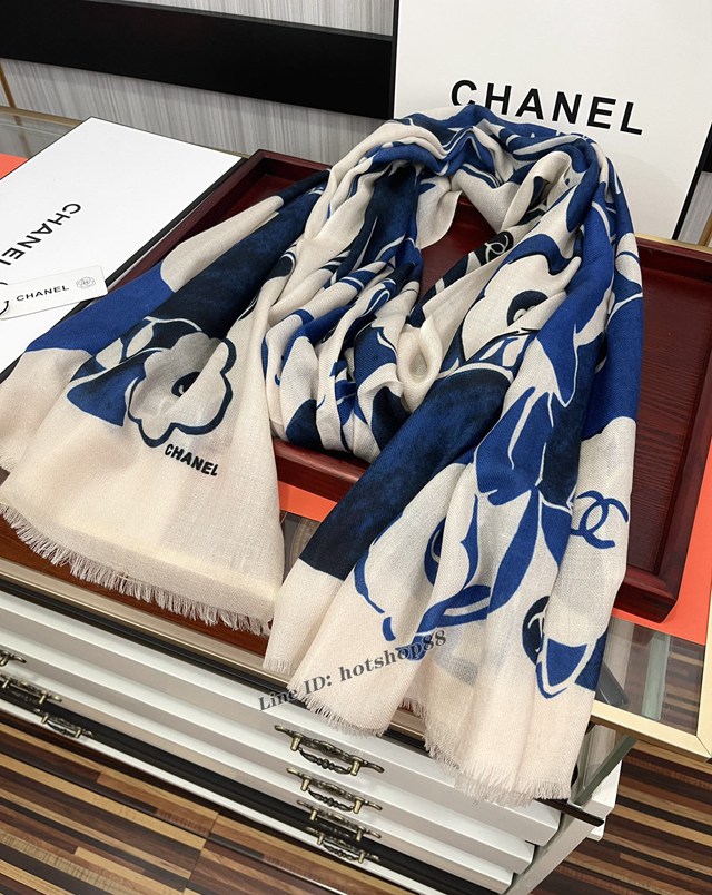 CHANEL專門店新款香奈兒雙c系列羊絨長巾高端女士圍巾披肩 mmyj1465